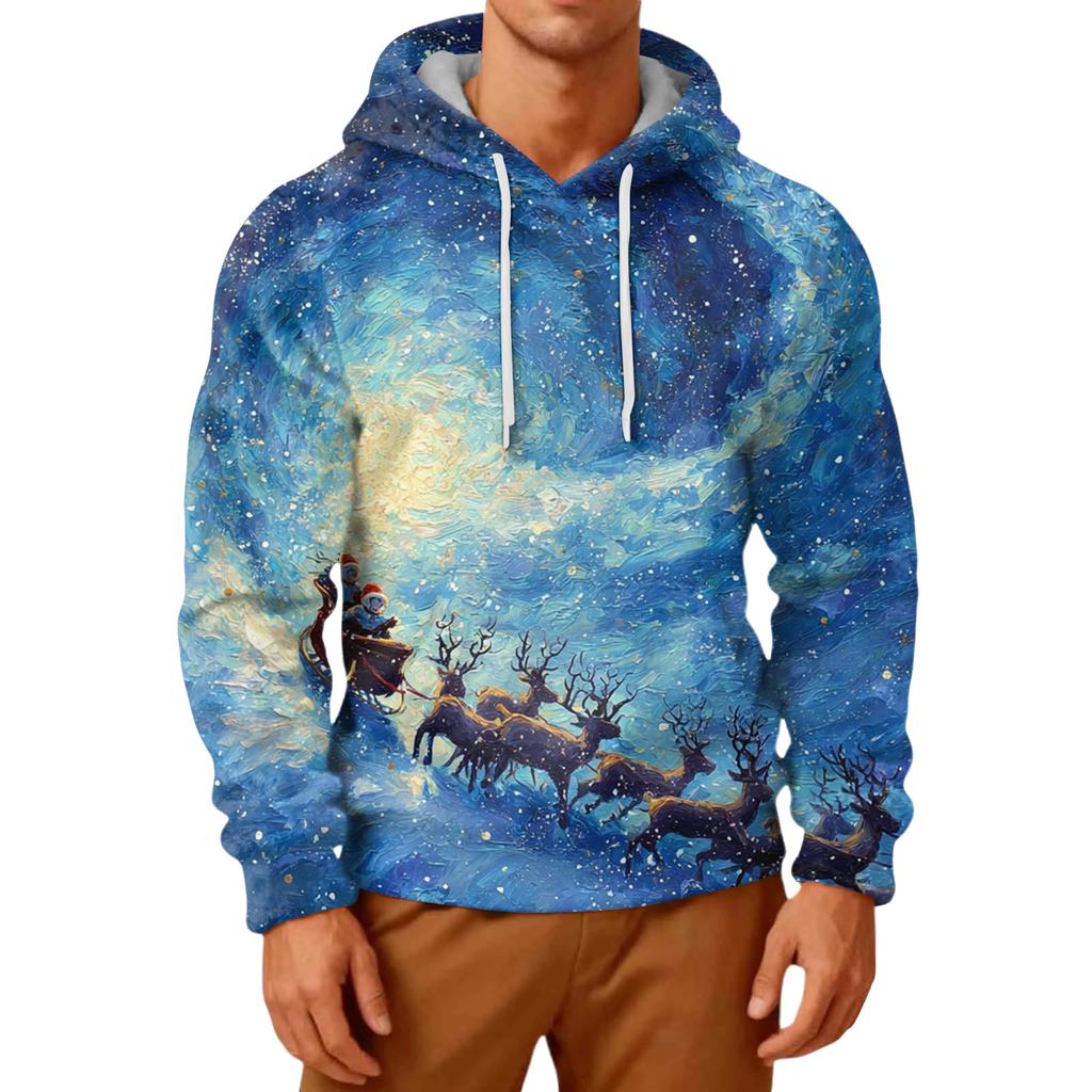 Herr Långärmad Ledig Flanell Huvtröja