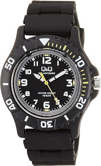 Citizen Analog 10 ATM Water Rotating Urethane 6950 X 1 Men's Solar-Powered Watch, Resistant, Bezel, Strap, Black, E02A-001VK /