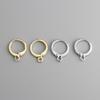18k Gold Round Ear Clip with Hanging Loop Clasp - European Style DIY Earring Accessories