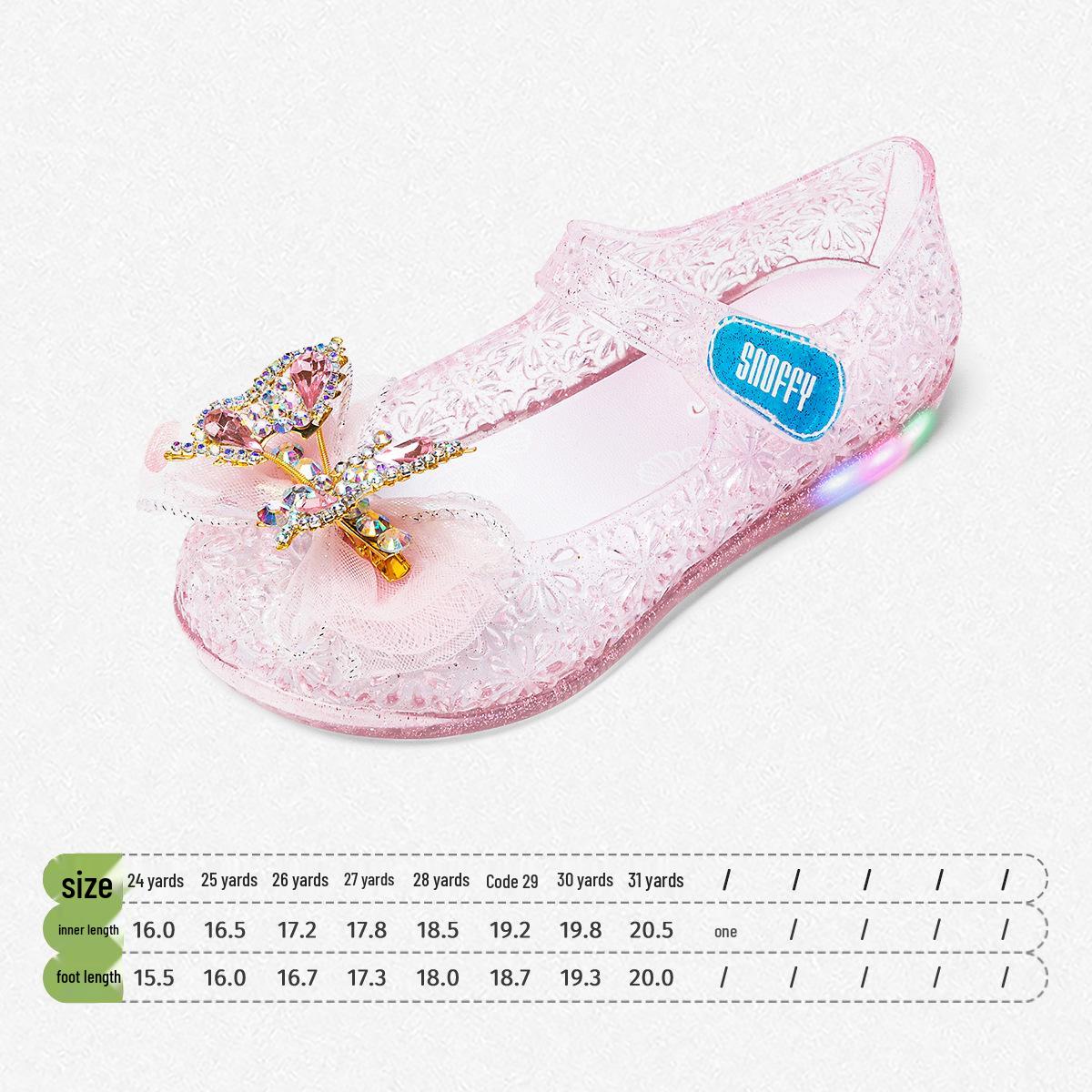 Snuffy Girls  Crystal Jelly Non-Slip Soft Sole Princess Shoes for Spring/Summer 2026 27