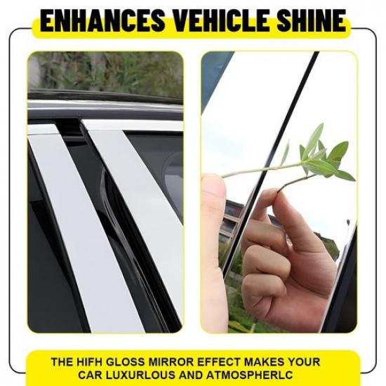 6X For 2008 09-2012 Honda Accord Sedan Door Pillar Post Window Door Trim Cover
