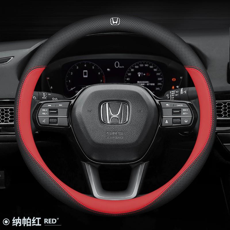 Universal Genuine Leather Steering Wheel Cover Honda CR-V HR-V Civic 10th Accord Fit City Vezel 38cm Diameter Sport
