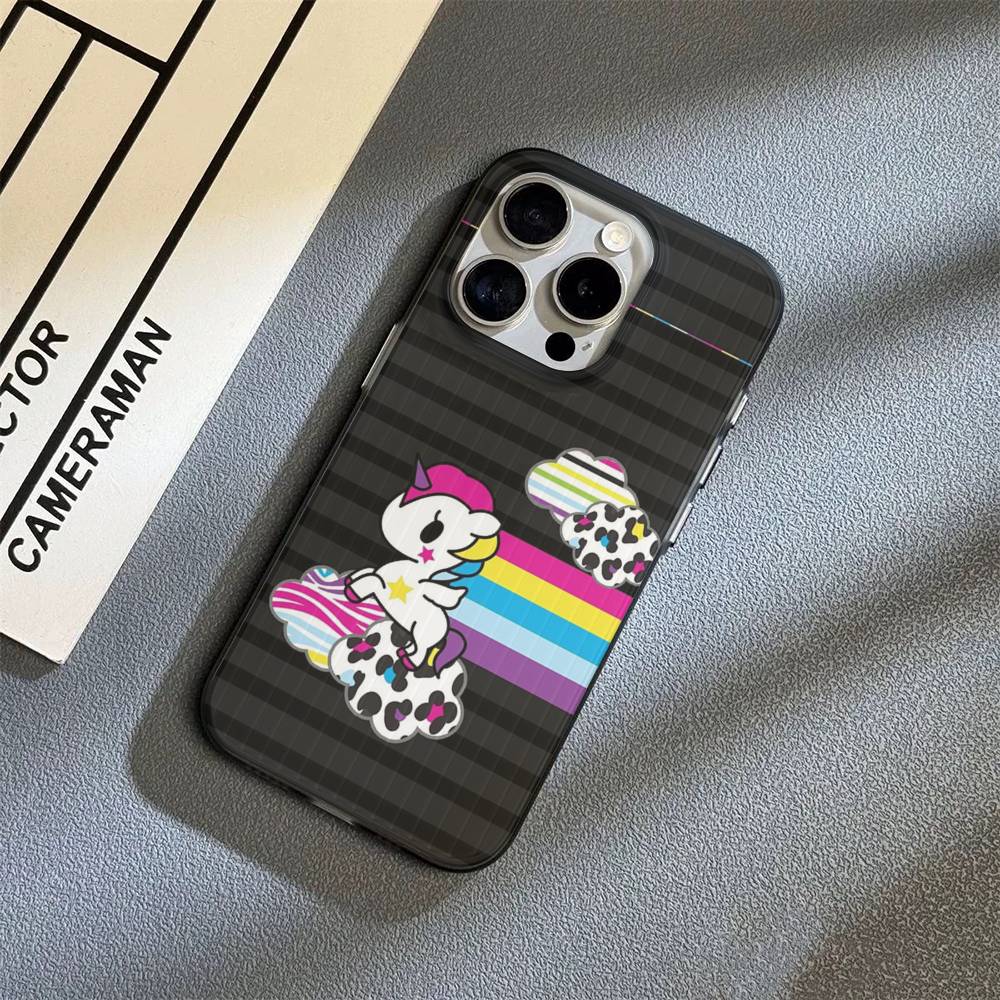 Japan Tokidoki Phone Case For IPhone 17 16 15 14 13 12 11 Corrugated Frosted Soft Cover Anti-Slip