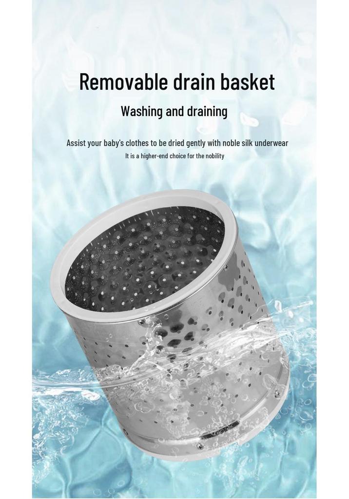 7.6KG Large Capacity Semi-Automatic Mini Washing Machine with Integrated Drainer for Home Use