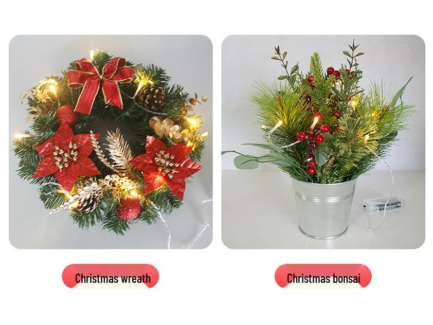 Mini Artificial Christmas Tree with Lights: 30cm/40cm Tabletop Decoration with Ornaments