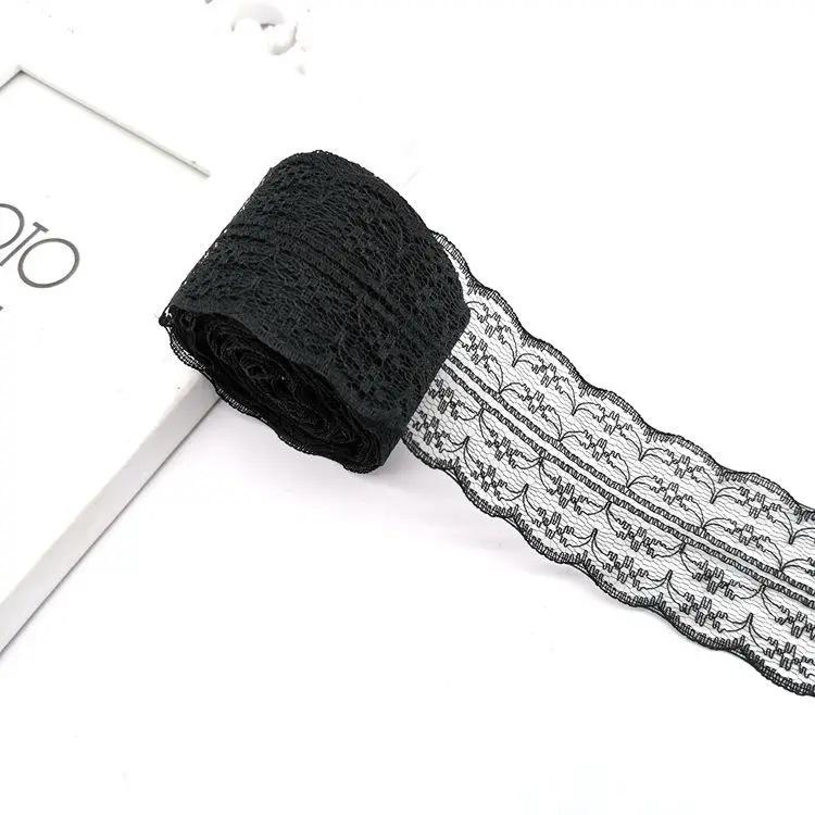 

4,5 см 10 ярдов Кружевная лента Двустороннее кружево Рукоделие Вышитое сетчатое кружево Декоративный шов свадебного платья Black - 4.5cm Wide