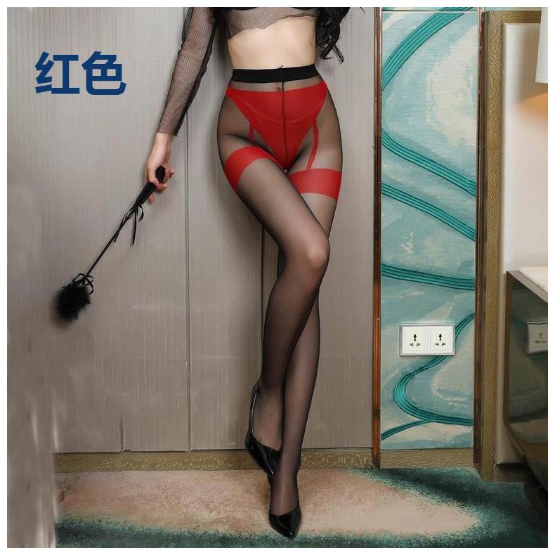 Plus Crotch Less Stockings Intimate Women Sexy Fashion Special Thigh High Tights Garter Belt printer Suspender Set Pantyhose
