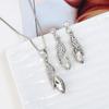 Women Fashion Diamond Drops Necklace + Earrings Set Delicate Wear Decoration