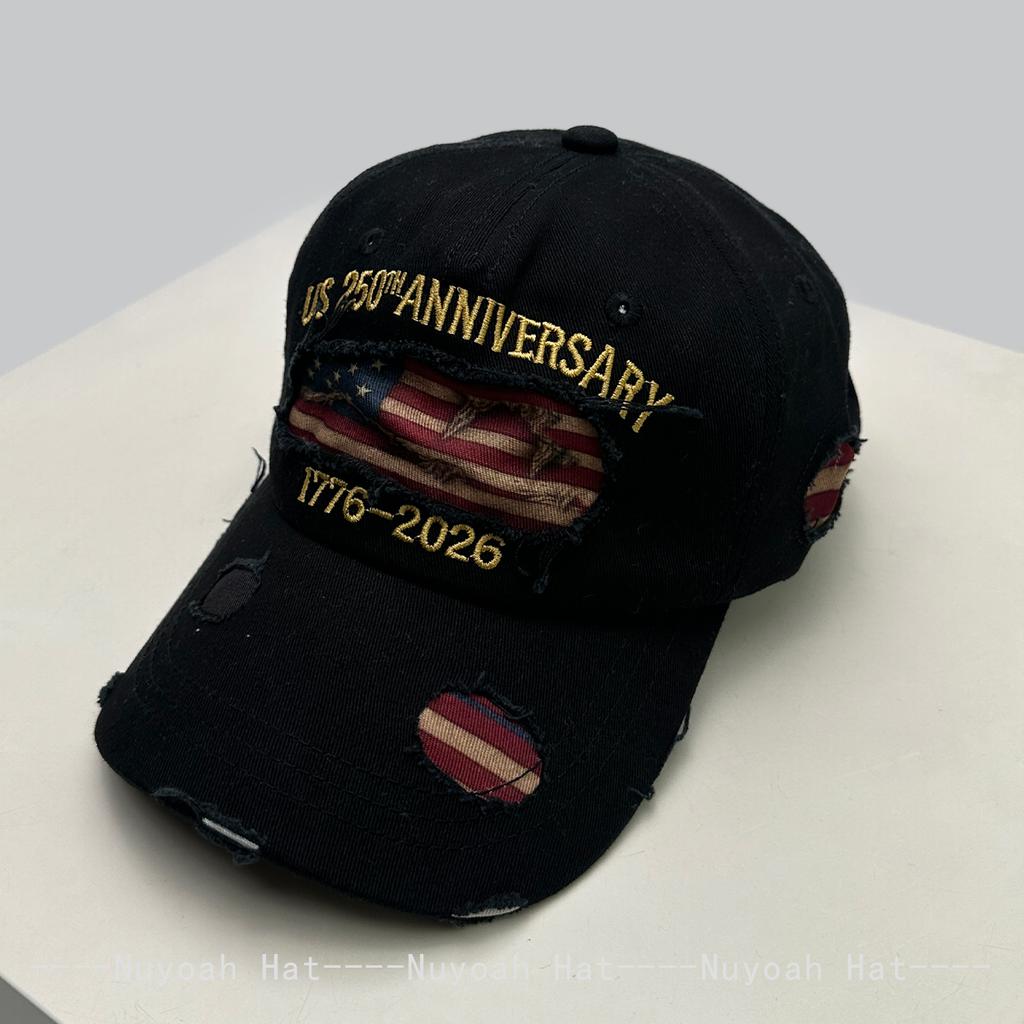 Baseball Letteringing Alphabet Stitched Flag American Women Men Her Him For Fresh Caps Peaked Hats Sunshade Personal Versatile Broken Distress