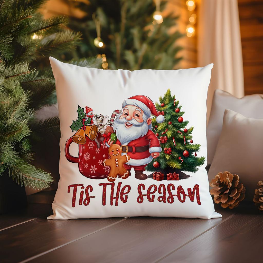 Christmas Tree Santa Claus Gift Series Linen Pillowcase Cushion Cover