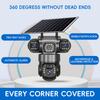 4G/WIFI Solar Camera 3 Lens 3 Screens Outdoor CCTV Waterproof Night Vision Two-Way Intercom Mobile Tracking IP Camera
