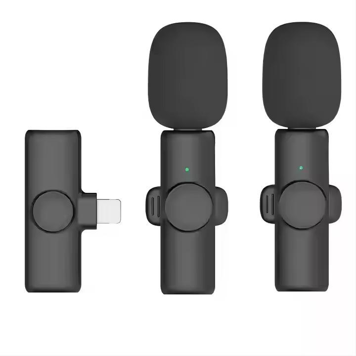 Microfone Lapela Sem Fio K11 com Redução Automática de Ruído para Vídeo, Transmissões Ao Vivo, Entrevistas e Gravação em Celulares e Computadores.