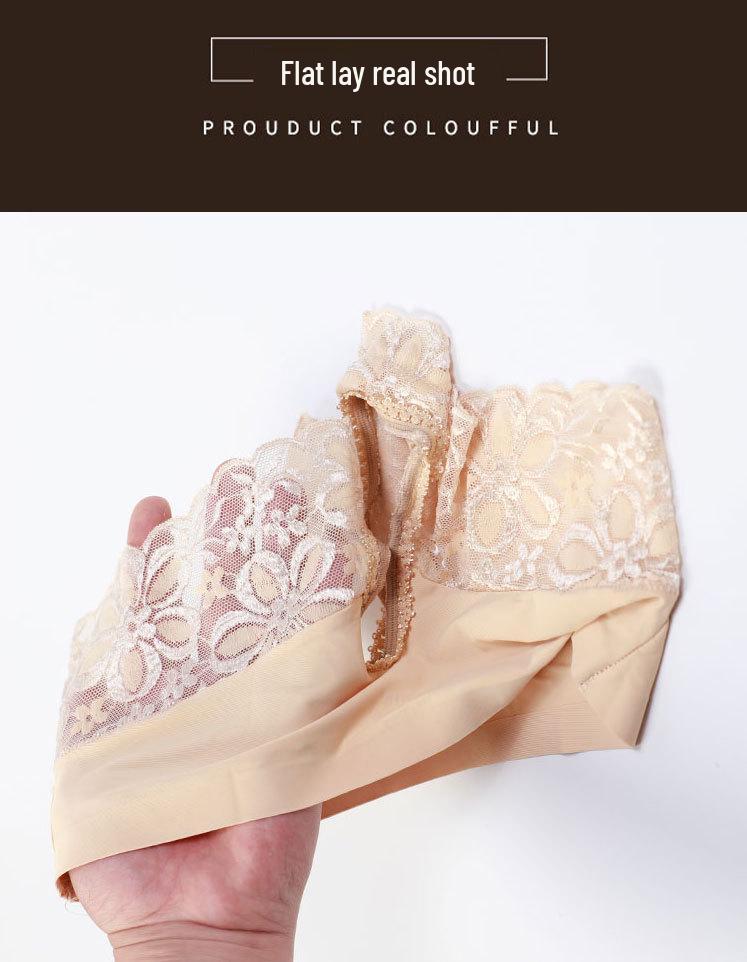 Japanese Sexy Women's Open Crotch Lace Ice Silk Panties - Hip-Lifting Plus Size Lingerie