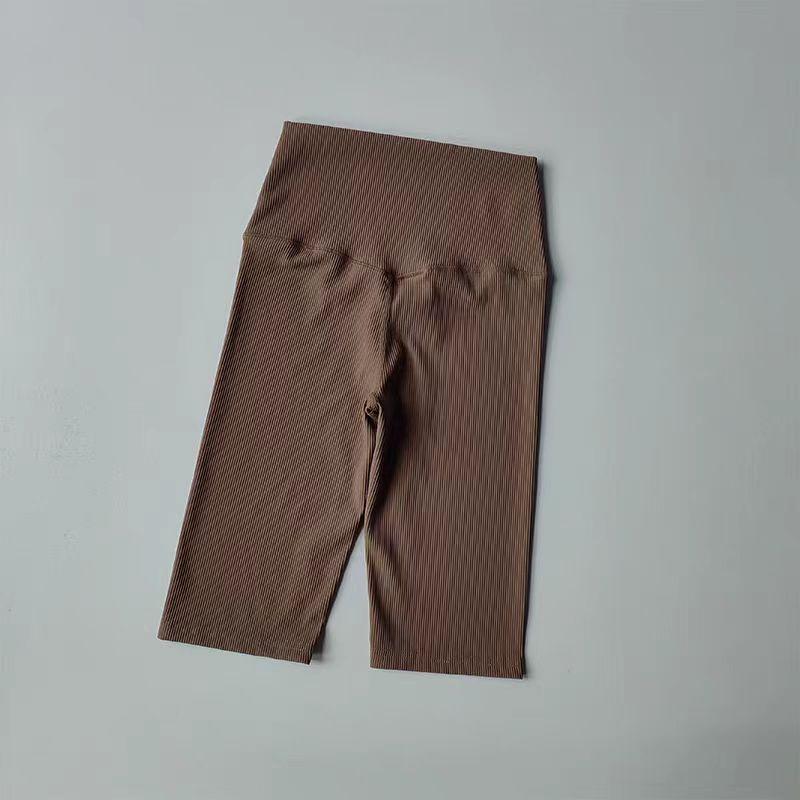 

Женские рубчатые брюки для йоги с высокой талией: Спортивная одежда для фитнеса и бега с эффектом подтяжки бедер, быстросохнущая, для лета Large