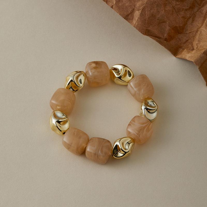 Colar Pulseira de Contas Irregulares em Acrílico para Mulheres Bangle Geométrico Bohemia Feito à Mão Acessórios de Joias para Casal