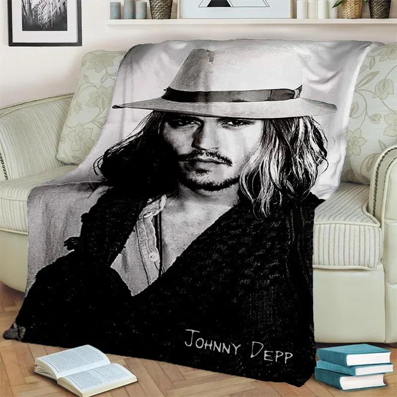 Deka série 3D tisku Johnny Depp, Měkká přehozová deka pro domácnost Ložnici Postel Pohovku Piknik Cestování Kancelář Krycí deka na odpočinek Děti
