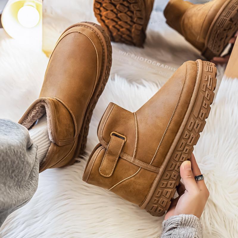 Snow boots new winter thick-soled velvet matte warm bread cotton boots casual high-top cotton shoes