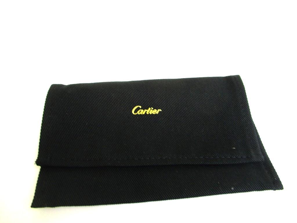 Authentic Cartier Pasha De Cartier Black Leather Siver H/W Card Holder #b100  Seller Refurbished