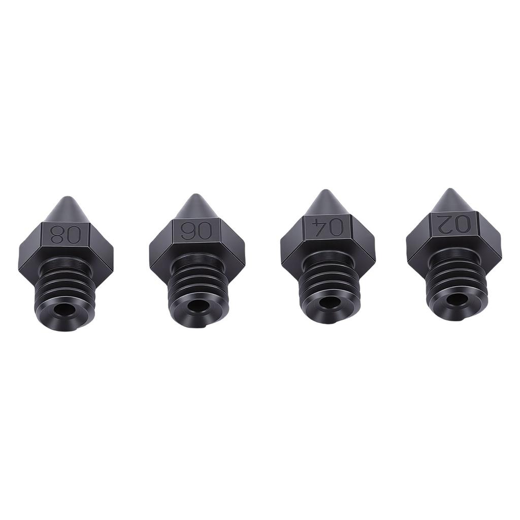 4 Pcs 3D Printer Nozzle Replacement for Raise3D 3D Printer 0.2mm 0.4mm 0.6mm 0.8mm Hardened Steel Extruder Nozzle