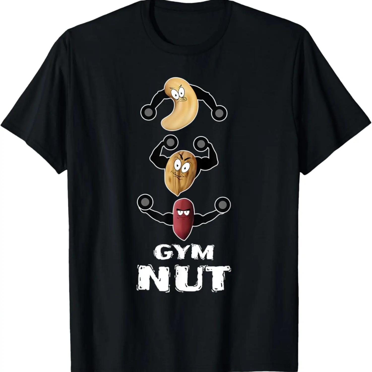

Мужская футболка для тренировок в зале с забавным принтом Gym Nut (Спортивный орех), игра слов, каламбур, мужская футболка в подарок XXXXXL чёрный
