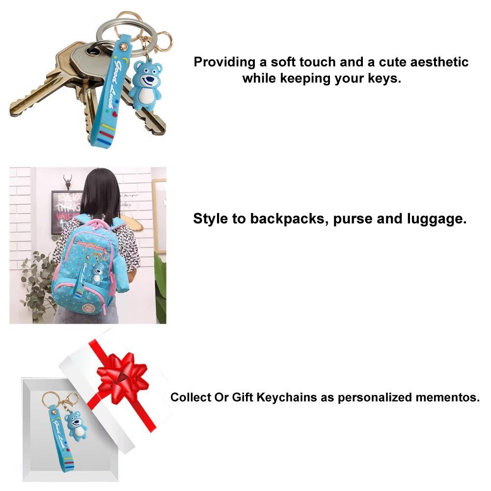 RSINC Cartoon Characters for Girls Boys Cute Silicon Keychain Bear | P B0DVZDYD81