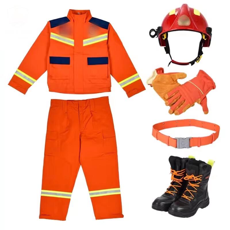 Jiangce Flame Retardant Rescue Firefighting Suit 6-Piece Set