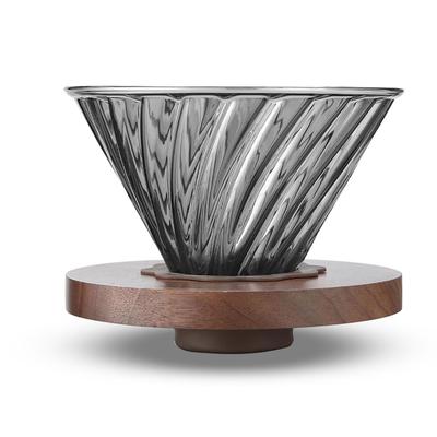 ESTVLB Coffee Dripper V60 Dripper 02 Glass Wooden Holder Coffee Server for People Cone Coffee Drip Equipment Coffee Filter Coffee Dripper Set Coffee