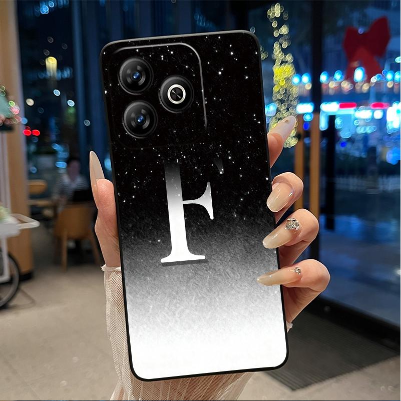 Fashion Letter With Flower Couple Case For ZTE Blade V60 4G/Axon 60 4G/Nubia V60 Soft Silicone Black Case Anti-scratch Shell