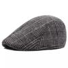 Hat Autumn and Winter Men's Baseball Cap Versatile Plaid Front Hat Men's Wool Beret Retro Casual British Melon Hat