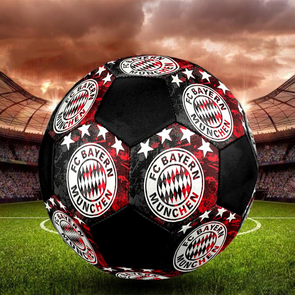 FC Bayern Munich Indoor Soccer Ball Colorful Machine Stitched PVC Size 5 Team Training Competition Ready Durable High-Bounce Cool Sports Gift
