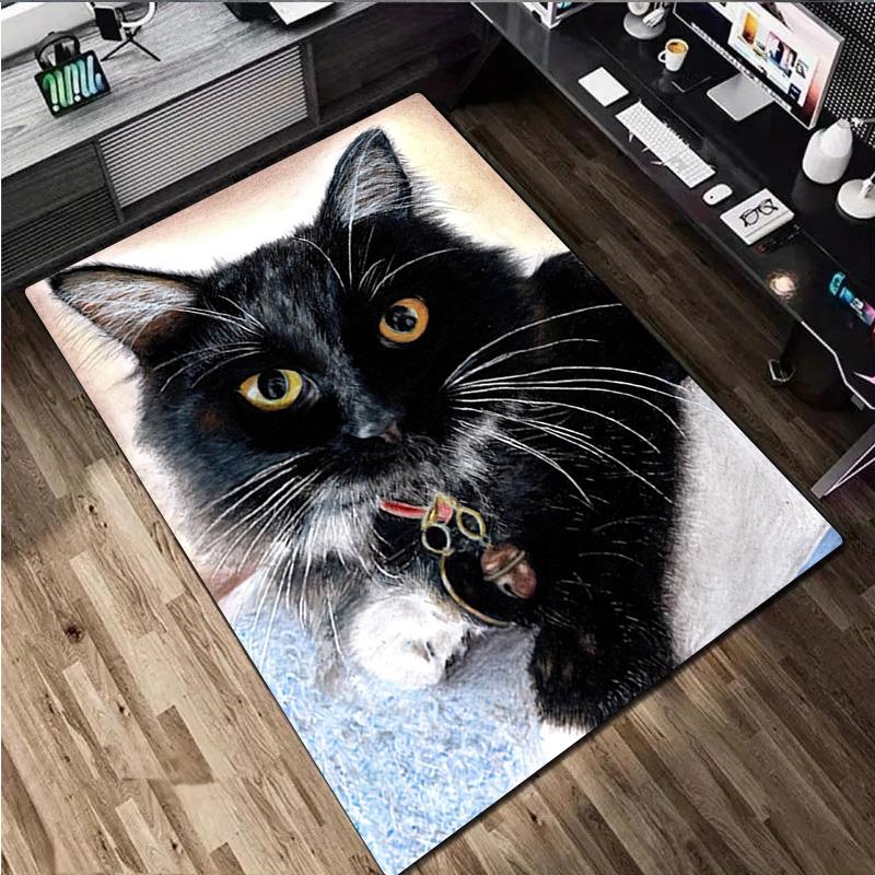 1 Stück Teppich mit Katzenmuster - Heimdekoration Teppich für Wohnzimmer Schlafzimmer Bodenbelag Computerstuhl Bereichsteppich