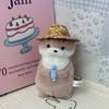 Japanese 10CM Kawaii Sea Otter Plush Toy Keychain Cute Stuffed Animals Little Otter Doll Fish Hugging Sea Otter Straw Hat TOY