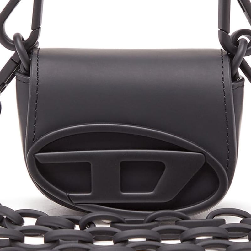 DIESEL Cow Leather Shoulder Bag, Crossbody Bag, Handbag Small Women's Black X09889P6248T8013