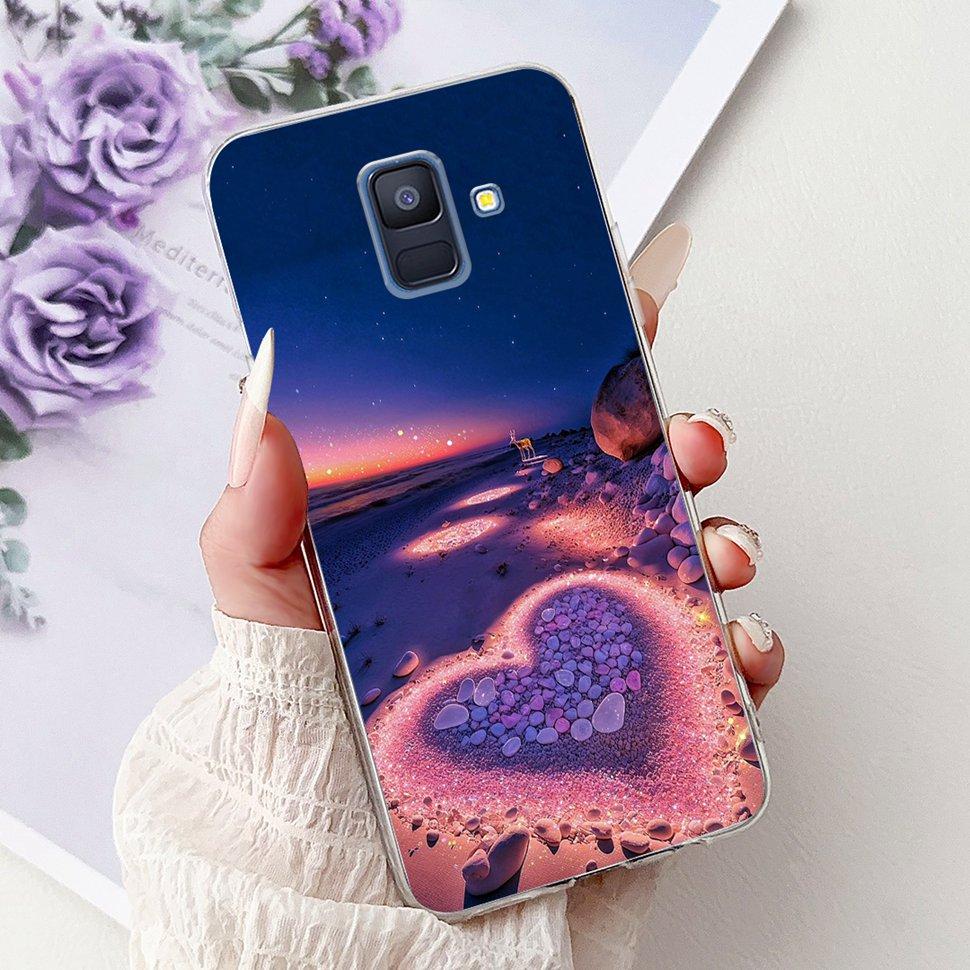 For Samsung Galaxy A6 2018 Case Luxury Painted Cover Soft Silicone Phone Case For Samsung A 6 A6 GalaxyA6 2018 Back Cover Coque