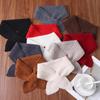 Women's 100% Pure Wool Perforated Knitted Small Bow Tie Scarf Warm Printed Neck Guard Woolen False Collar Fashion Accessory