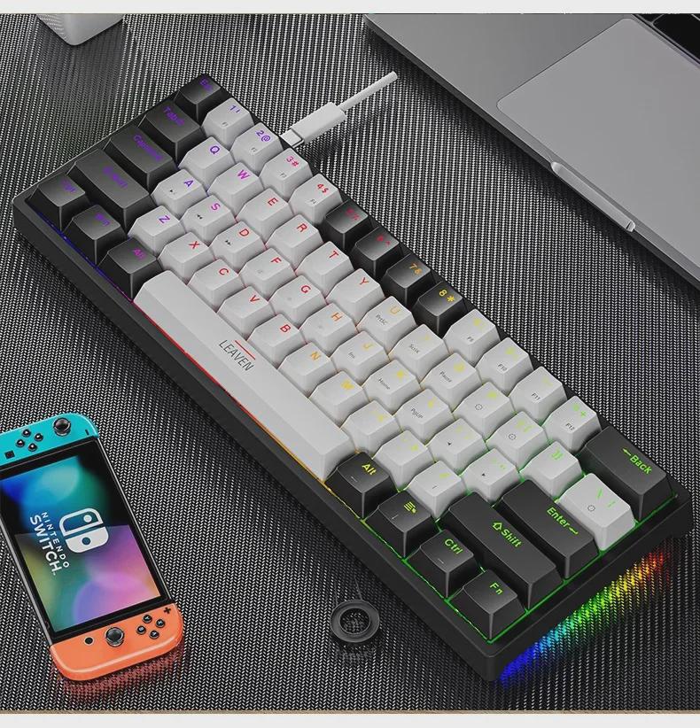 K620 Wired & Bluetooth RGB Gaming Mechanical Keyboard, Hot-Swappable, Blue Switch, Type-C