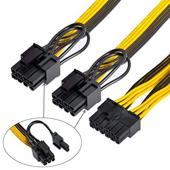 Cablecc 12-Pin to ATX Dual 8-Pin & 6-Pin Splitter GPU Graphics Card Modular Power Supply Cable for 3080 3090 AX850 AX750 AX650