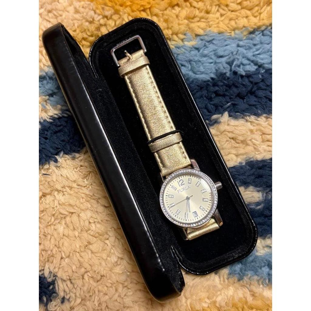 Used FURLA Gold Leather Quartz Watch