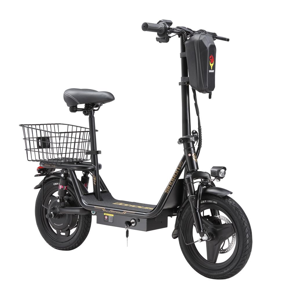 SINOHON K14 Městská skládací elektrická koloběžka se sedadlem 240W motor 36V13AH baterie 14palcové silniční pneumatiky pohodlná EScooter