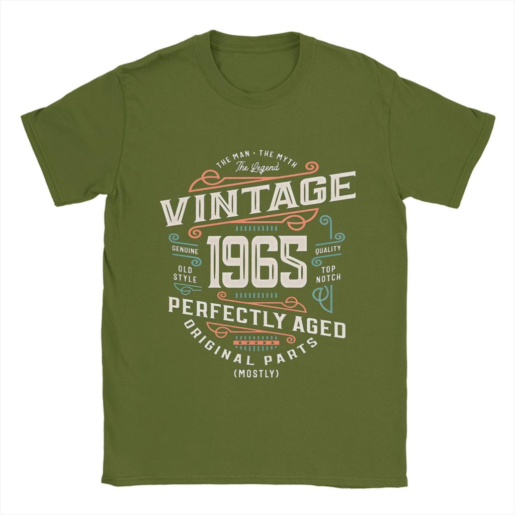 60 Years Old Vintage 1965 T Shirt Men's  Cotton Casual T-Shirt O Neck  Tee Shirt Short Sleeve Clothes Party