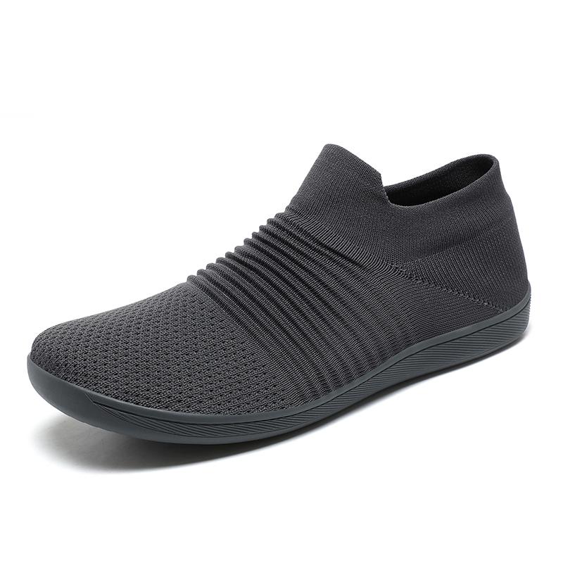 

2026 Breathable Mesh Platform Sneakers for Men Slip-on Soft Bottom Unisex Casual Shoes Super Light Comfort Couple Sports Shoes 45 темно-сірий