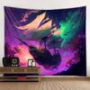 Ozean Ölgemälde Wandteppich Retro Piratenschiff Wandbehang, Hippie Heimdekoration Wandbild, Wohnzimmer und Schlafzimmer Kunstdekoration