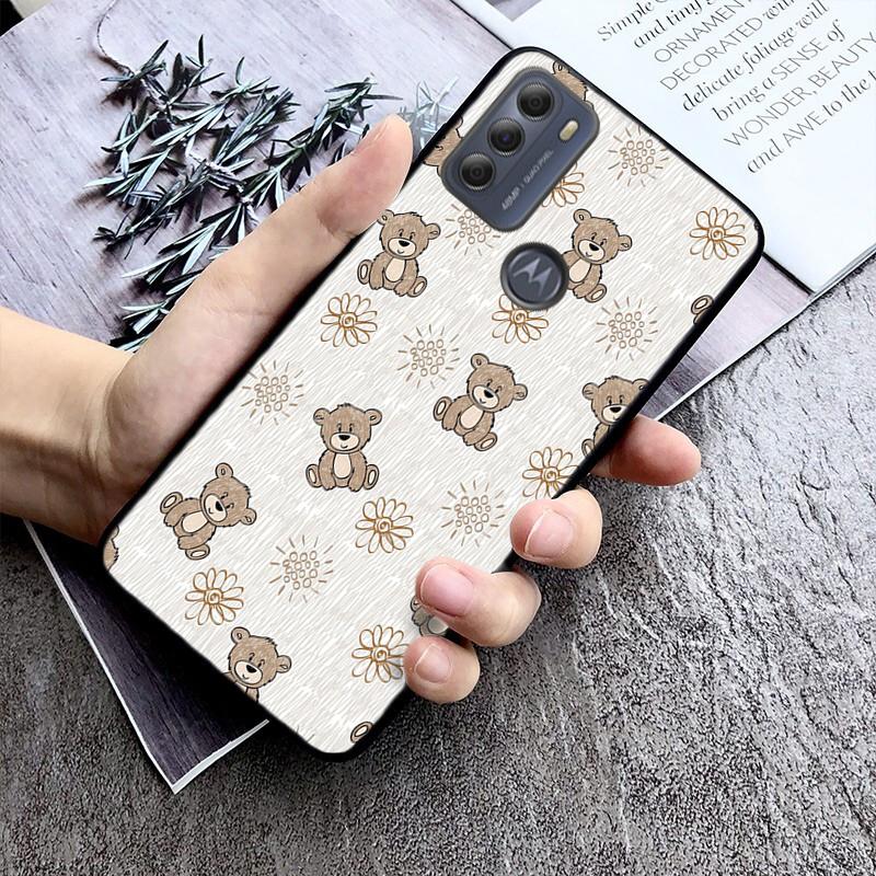 Cute Bear Phone Case For Motorola G Stylus 5G G Play G35 G45 G54 G24 G86 G04S E13 E14 E32 E32S
