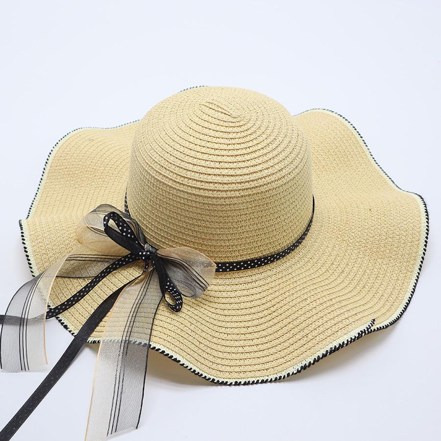 Pălărie de Paie de Vară pentru Femei cu Boruri Largi pentru Protecție Solară și Umbră Pălărie de Plajă Bor Mare Vacanță Călătorie Pălărie de Soare