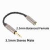 Silver Plated Copper 3.5 Stereo Male To 2.5 Balanced Female Adapter  Daily Use