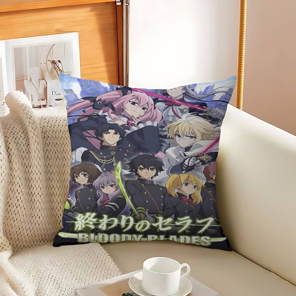 Anime S_Seraph Of The E_End Pillow Cushion Cover Pillowcase Living Room Sofa Home Decor
