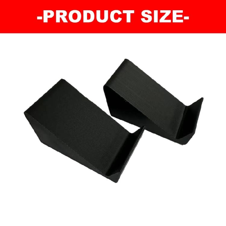 Speaker Tilt Risers for Desktop Use, Pair of Black Inclined Supports with Raised Front Lip and No Separate Mounting Parts