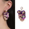 Luxurious Zircon Skull Ear Studs Delicate Zinc Alloy Skull Earrings with Zircon and Glitter Accent for Daily Wear