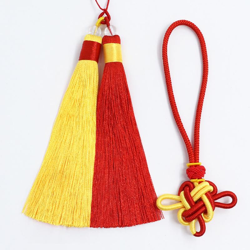 Pandantiv cu ciucure nod chinezesc bicolore pentru meșteșuguri DIY