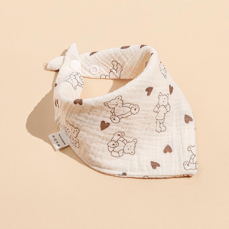 Plant-Dyed Pure Cotton Baby Bib - Unisex Newborn Gauze Drool Bib